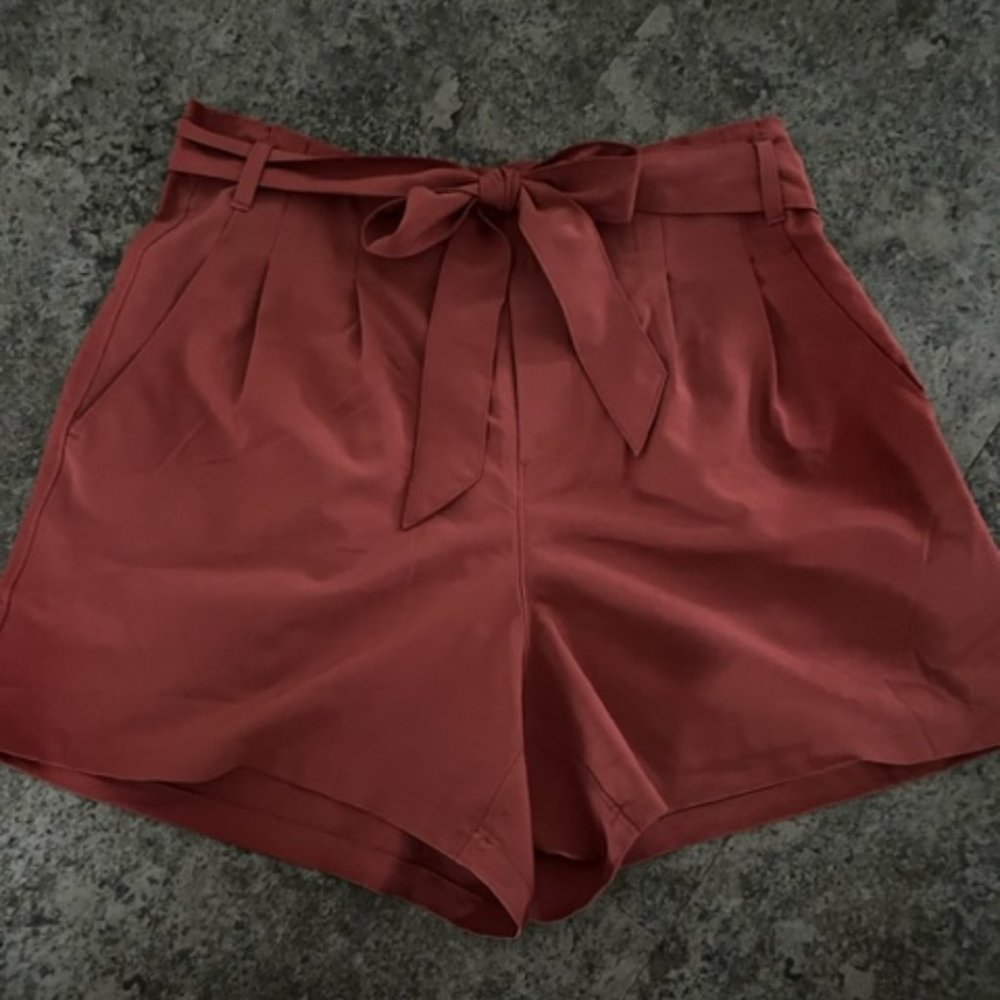 RBX Dressy brown/rust shorts - pleated and elastic waist
